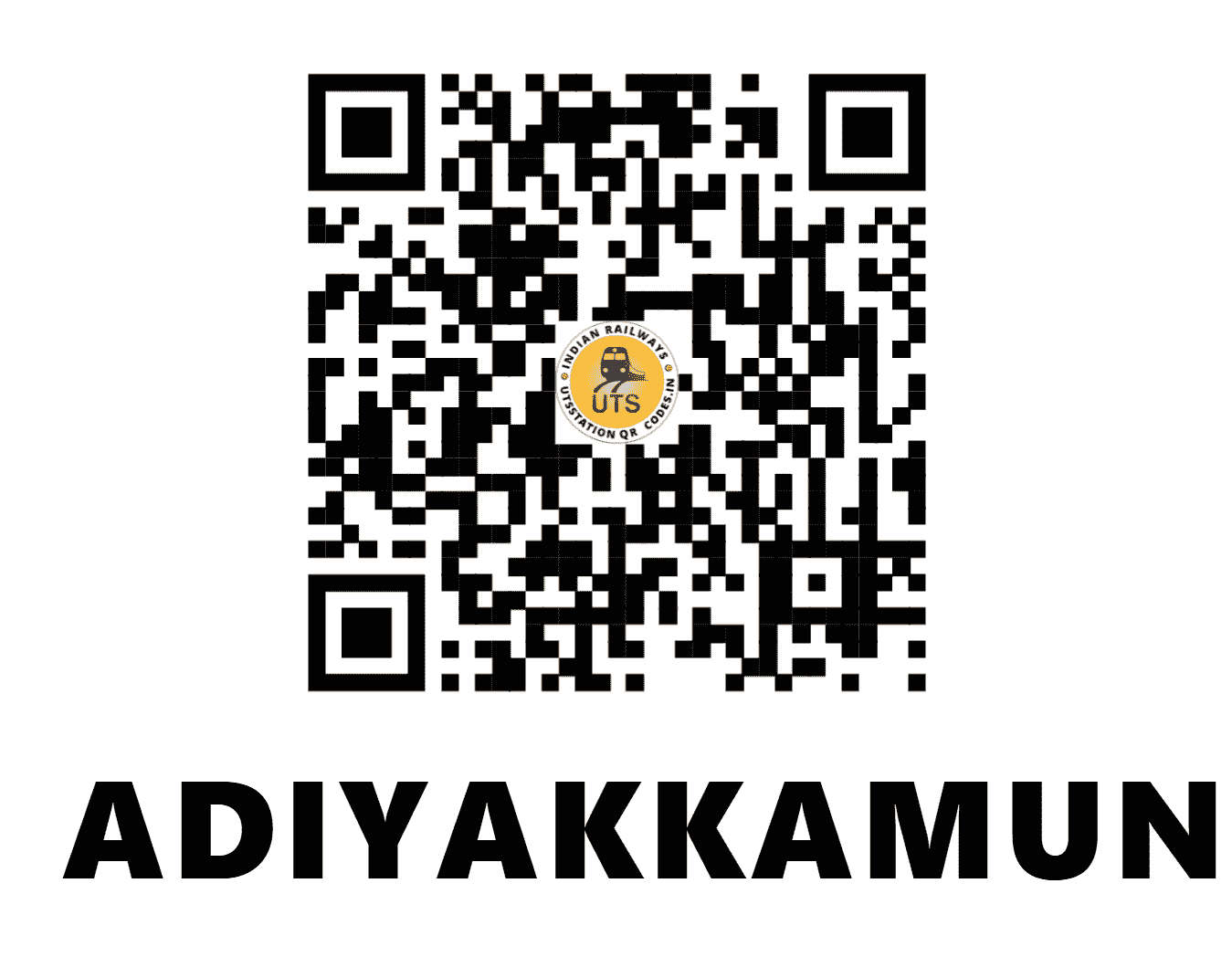 UTS QR Code for ADIYAKKAMUNGALAM - AYM (SR - TAMIL NADU)